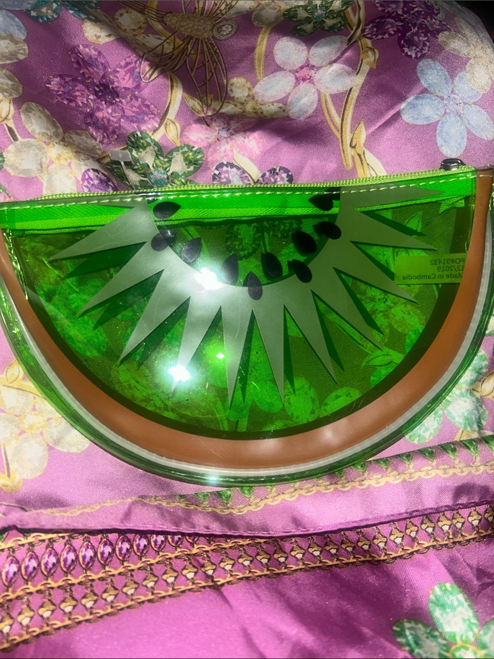 Green Watermelon Half-Moon Clear Clutch